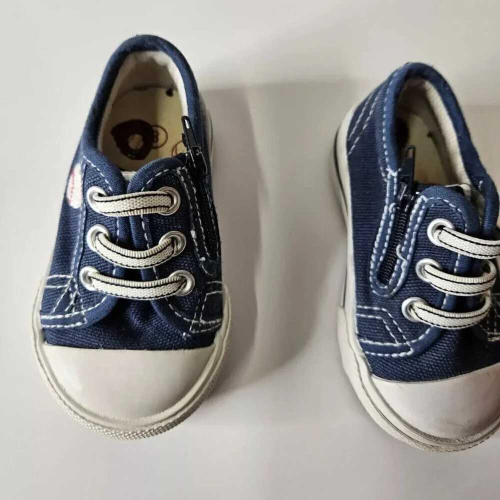 Teeny Toes Sneakers Baby / Toddler Baseball Side Zip Shoes 3